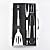 MaGiLL Premium 3 Pieces BBQ Grill Cooking Utensils Tool Kit with Light Stainless Steel Barbecue Tools with Free Portable Case - Perfect BBQ Tools kit for Picnics and Outdoor Act