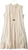 Beautees Girls' Solid Tunic Vest Over Textured Gauze Dress