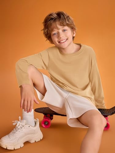 Image of Haloumoning Kids Boys Long Sleeve Crewneck T-Shirts Tee Tops 5-14 Years
