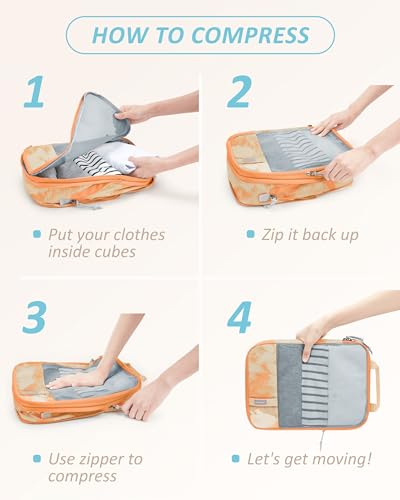 Image of BAGSMART Compression Packing Cubes for Travel, Lightweight Vacation Essentials, Suitcase Organizer Bags, Durable Luggage Organizer (2 /4 /6 Set)