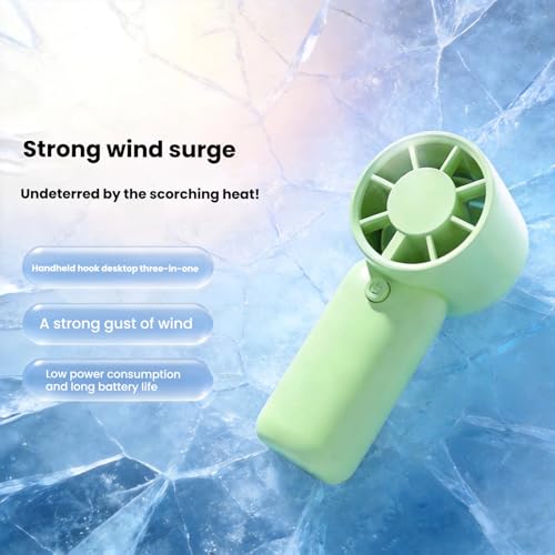 Ventilador de mano recargable y silencioso para soportar el calor de forma portátil 4