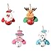 POPETPOP 4Pcs De Noël Jingle Bell Décorations De Noël Suspendus Poupée Décorations Suspendus en Peluche Jouets Suspendus Santa Bonhomme De Neige Renne Poupée Ornements De Noël Arbre