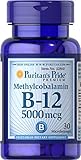 Puritans Pride Methylcobalamin Vitamin B-12 5000 Mcg-30 Microlozenges, 30 Count
