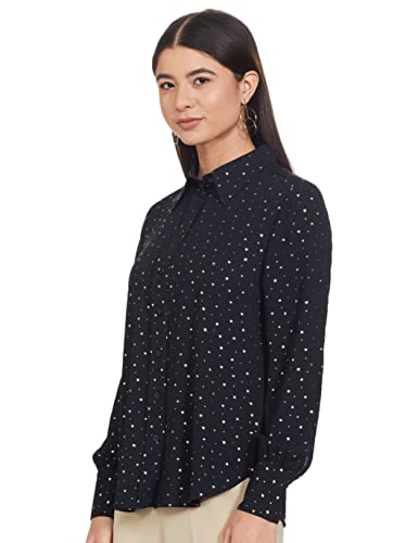 Image of Marks & Spencer Womens Printed Polyester Collared Neck Regular Fit Top