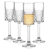 Cambareign Champagne Flutes Set of 4, 7oz Square Champagne Glasses, Lead-free Crystal Champagne Flute Glass, Unique Gift for Birthday, Wedding, Anniversary
