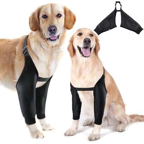 Image of Dog Elbow Protector Breathable Mesh Elbow Pads for Calluses, Dog Recovery Suit Elbow Sleeves, Dog Elbow Protector Elbow Pads, Adjustable Dog Knee Brace Elbow Joint Support Wrap Stop Licking Wounds, S