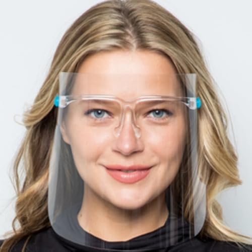 Salon World Safety Face Shields with Glasses Frames (Pack of 10