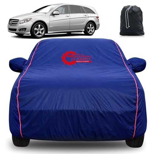 Image of 100% Waterproof Car Cover for Mercedes R Class | All-Weather, Dustproof & UV Protection | Heavy-Duty 3-Layer Fabric | Custom Fit with Mirror & Antenna Pocket | Navy Blue