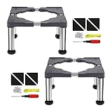 PATIKIL Mini Fridge Stand, 4 Strong Feet Laundry Stand Base Multi-Functional Adjustable Base Tray Anti-Vibration for Refrigerator Washing Machine Dryer AC, 11.4
