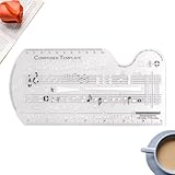 Stencil modello di composizione dello scrittore di canzoni - ABS 20,8×10,3 cm | Stencil per note musicali con guida alla progressione degli accordi, scrittura di spartiti, composizione musicale, tavol