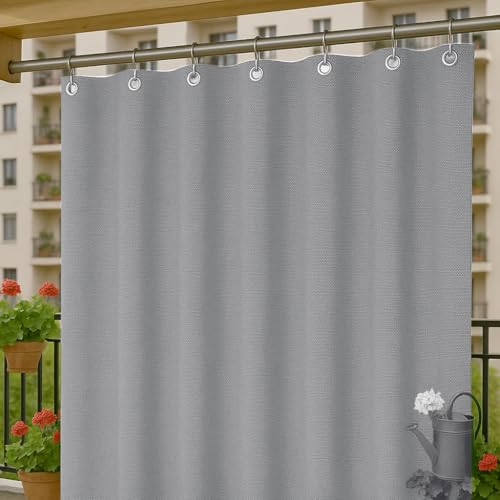 Byour3 - Toldos Exteriores Impermeables con Ojales Metálicos Anti-Moho - Cortinas Laterales Opacas Gazebo Toldo Lona Solar Parasol Balcón Terraza Jardin Pergola (Gris, L.250x270H)