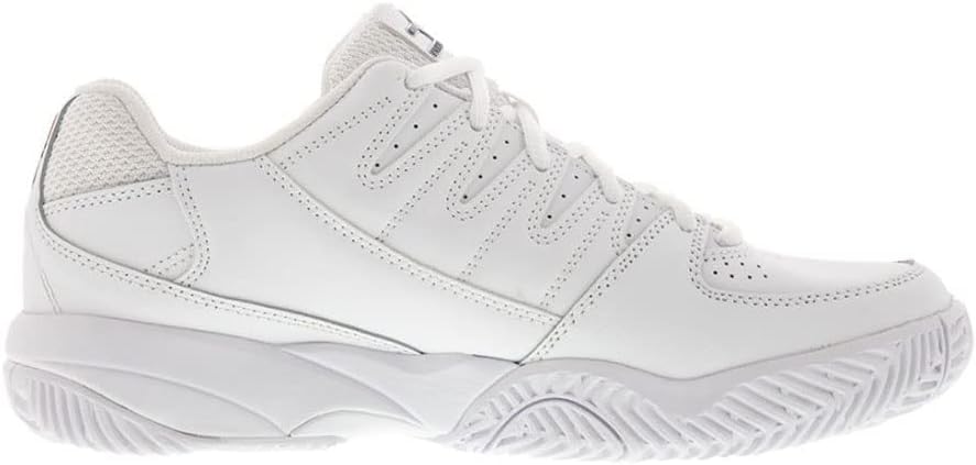 FILA Womens Double Bounce White/Pink Glo/Metallic Silver Pickleball Shoes (5PM00001-156)