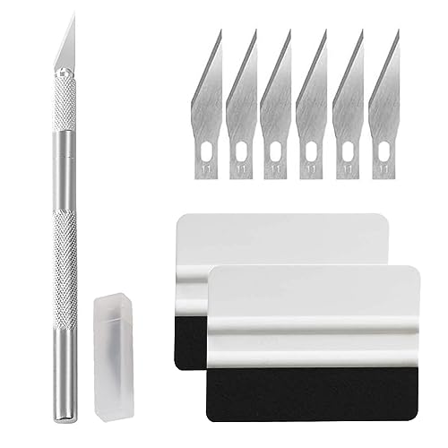 Tadipri Kit Di Strumenti Per Avvolgere - Con Taglierino E 5 Lame - Pellicola Adesiva Per Auto E Vetri - Taglierino Wrapping Vinile - Pellicole Adesive Per Auto - Kit Applicazione Adesivi