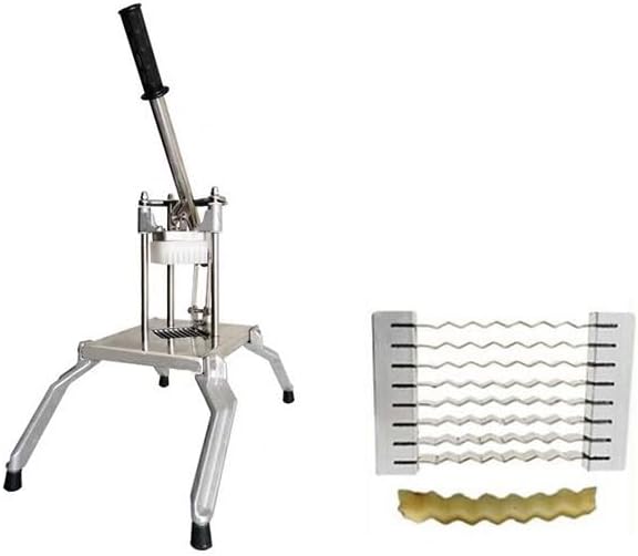 Manual Potato Wave Cutter Vegetable Chips Cutting Machine Wavy Crinkle Cutter French Fry Slicer (9mm)