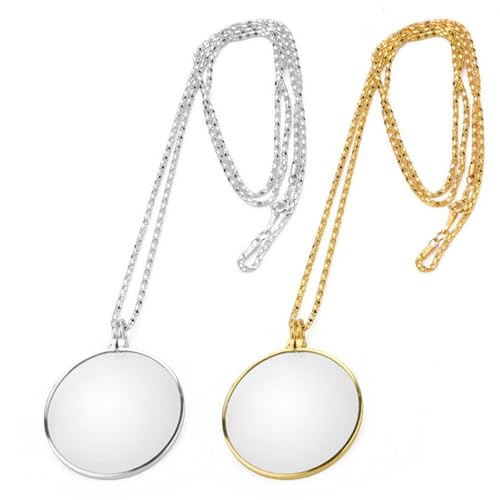 2 unidades de cristal de aumento, disfraz de monóculo, 5 lupas monóculas con collar, cadena de lupa colgante para monóculo, collar colgante de lupa, lente de cristal, cristal de aumento portátil para