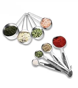 8pc Hand Crafted Measuring Set Buy NAALSA Roxx 8Pc Set Measuring Spoons and Cups Set Stainless Steel ...