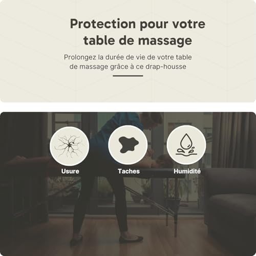 Drap-housse de table de massage Serenza anti-plis et doux - 8