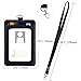 PU Leather ID Badge Card Holder, Vetoo - 10 Pack PU Leather Vertical ID Badge Card Holder with Detachable Lanyard/Strap