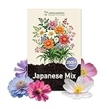 Grounding - Graines de Mix Prairie Fleurie Japonaise, 2000+ graines, hauteur max 30 cm - floraisons multicolores - Idéal pour massifs, bordures - Semis facile - Qualité Européenne
