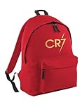 Inspired CR7 Football Sports Junior Backpack, with Gold Logo, Classic Design Great Footballer Kids GIft (Red)