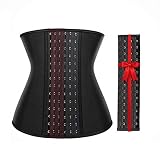 EESIM Damen Taillenmieder, Waist Trainer für Stark Formend Bauchweg, Latex Taillenformer mit Extra Extender, Verstellbare Unterbrust Korsett für Shaping Training Gewichtsverlust Schwarz,XL