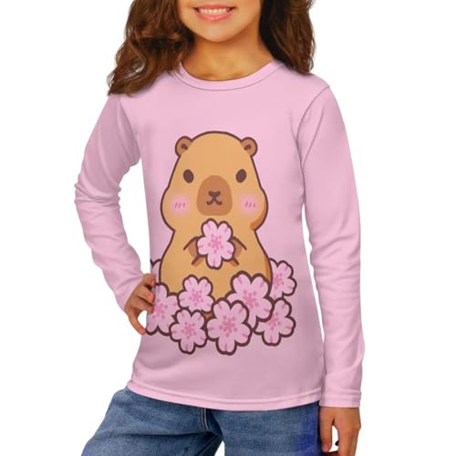 Image of Girls Long Sleeve T Shirt Cute Cartoon Crewneck Shirt for Kids 3-16Y Fall Winter Clothes