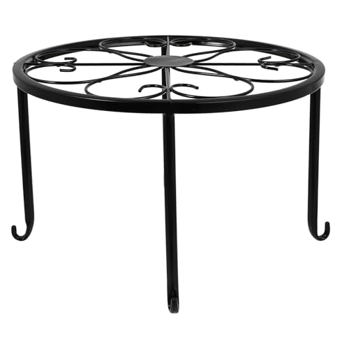 DOITOOL Supporto per Vasi da Fiori in Ferro Stile Europeo Porta Piante da Terra Singolo Strato Struttura Robusta e Stabile Nero per Interni ed Esterni Piedistallo Decorativo per Fioriere