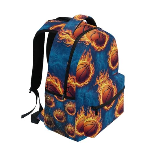 Kids' Backpack, Cool Basketballs Blue Lightweight Travel Backpack for Boys Girls Back to School Essentials,16 in2