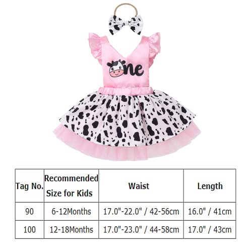 Cow Outfits For Baby Girl: My First 1St Birthday Girl Outfit Cake Smash Cows Print Dress Tutu Headband Photoshoot Infant Toddler Farm Animals Themed Party Supplies Pink Cow One 6-12 Months #TOP6