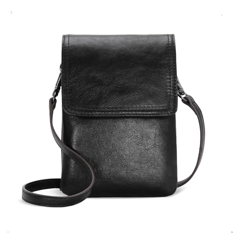 Image of Iswee Leather Crossbody Bags for Women RFID Blocking Cell Phone Purse Small Anti-Theft Zippered with Card slots