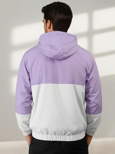 Image of CHKOKKO Sunscreen Jacket for Men Windcheater Hooded Zipper Sports Jacket | UV Protection | Sun Protective | Lightweight Water Resistant | Riding Biker | Outdoor Travel Gym Running
