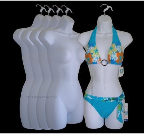 Lot Of 5 Brand New Female Dress Mannequin Forms White - Great For Small Medium Sizes