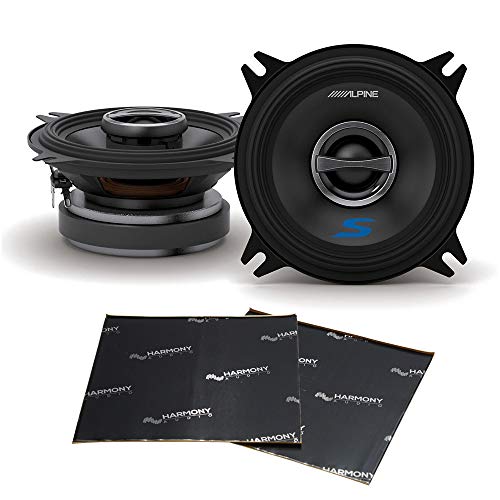 Alpine Type S Bundle S-S40 Car Audio Coaxial 180W Speaker Pair with Harmony Audio Sound Dampening Speaker Kit