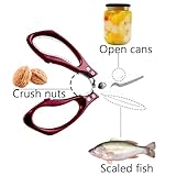 Kitchen Scissors Heavy Duty, Food Scissors for Kitchen Use, Dishwasher Safe Meat Poultry Shears, Ultra Sharp Cooking Shears for Chefs (Red) - Image 3