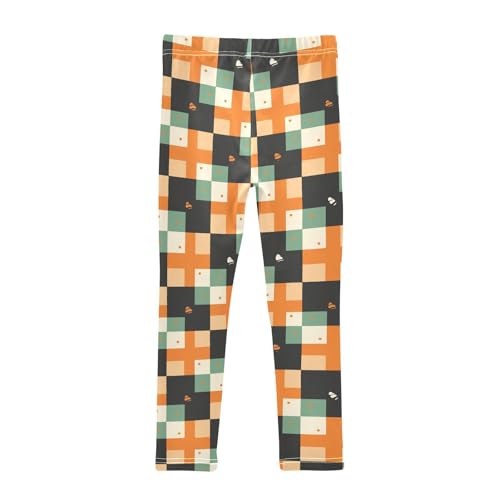 KLL Buffalo Plaid Green Black Cartoon Toddler Girls Legging Stretchy High Waisted Dance Pants Gym2