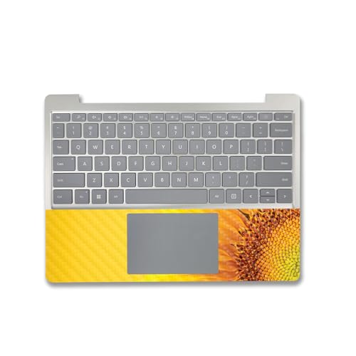 Image of MightySkins Carbon Fiber Skin Compatible With Microsoft Surface Laptop Go 3 (2023) Full Wrap Kit - Sunflower Yellow | Protective, Durable Textured Carbon Fiber Finish | Easy To Apply | Made in the USA