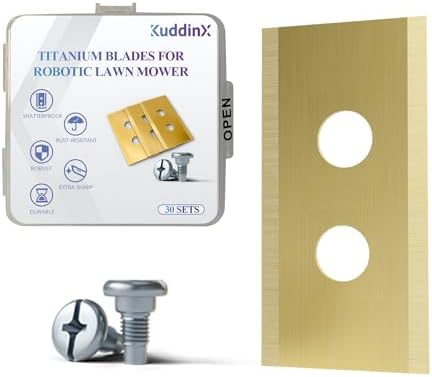 robotic lawn mower blade that will change your mowing experience forever 4 KuddinX - 30 sets (6 extra) Robust Titanium Replacement Robotic Lawnmower Blades for ALL Mammotion Luba AWD Luba 2 AWD Luba mini AWD Yuka & Yuka Miniseries.