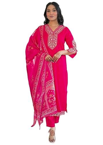 Costume indien en viscose brodé tenue de fête élégante femme 12209