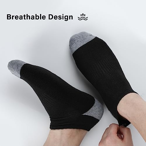 Eallco 10 Pairs Mens Ankle Socks Low Cut Socks For Men Short Socks Size 10-13 White #TOP4