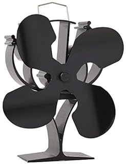 VODA Wood Stove Fan New Designed 4 Blades Heat Powered Fans for Wood Burning Stoves/Log Burner/Fireplace(Black)
