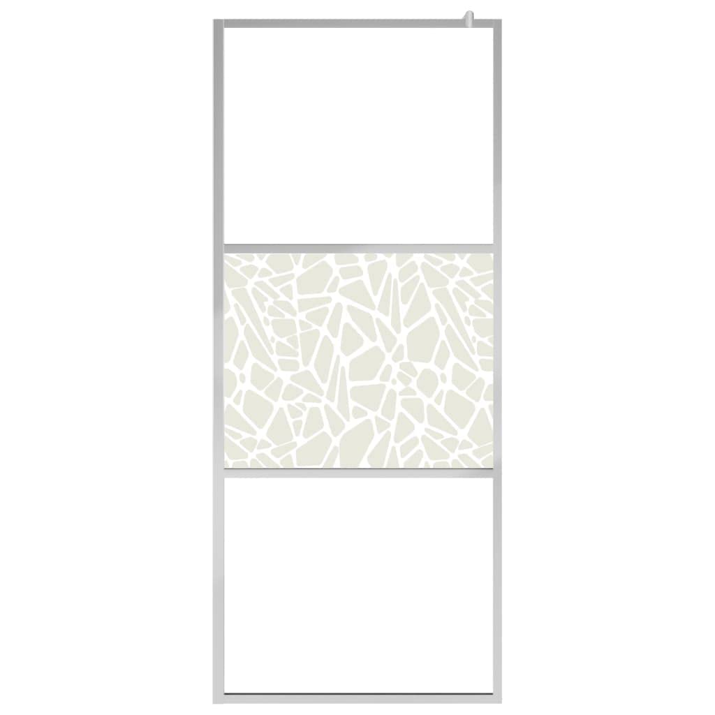 INLIFE Mampara de ducha de cristal templado de piedra, 115 x 195 cm, 30,3 kg, 146653