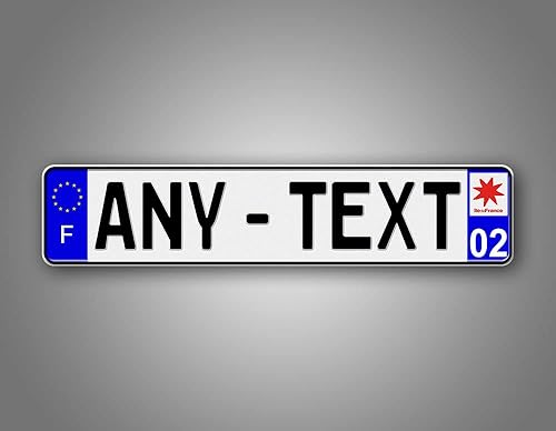 Miniatura 4 de Placa de matrícula francesa con texto personalizado, novedosa etiqueta francesa para automóvil, personalizada, no en relieve, matrícula europea de