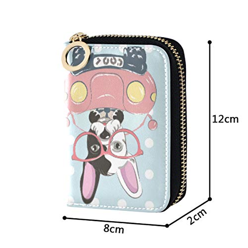 MOYYO RFID Credit Card Holder Case Funny Dog Leather Printed Zipper Card Case Wallet for Women Girls4