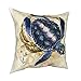 Housse de coussin vintage en forme de tortue de mer - Pour salon, chambre à coucher, canapé - 30,5 x 30,5 cm