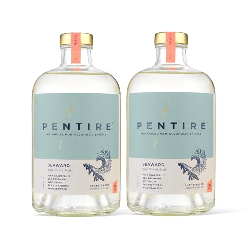 Pentire Seaward 70cl Twin Pack - Botanical Alcohol Free Gin - Distilled from Native Cornish Plants - No Added Sugar - Vegan - Nothing Artificial - Non Alcoholic Gin