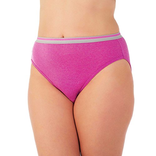 Fruit of the Loom Women's Plus Size Fit for Me 5 Pack Microfiber Hi-Cut Panties2