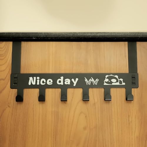 Image of Heavy Duty Carbon Metal Over Door Hanger for Cloths, Drill Free Door Hanging Hooks for Bathroom, Bedroom, Kitchen | Scarf, Coat, Towel Holder | Removable Door Hanger, Carbon Steel (Nice Hanger)