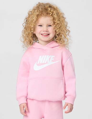 Image of Nike Kids' Sportswear Club Fleece Pullover Hoodie and Joggers 2-Piece Outfit Set (Large Swoosh Logo)