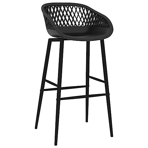 Tabourets de bar en métal revêtu et PP rigide au design épuré