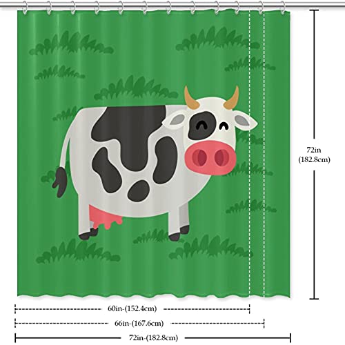 Rideau de douche motif vache verte imperméable coloré 183 x 183